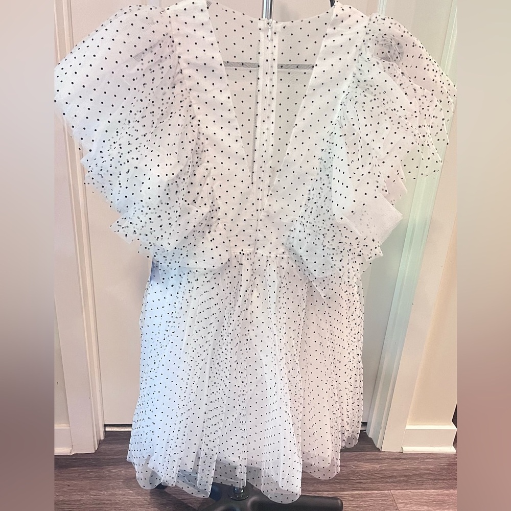 Macgraw Tabatha Dress In Spot Tulle Size 4 Black and White polkadot NWT